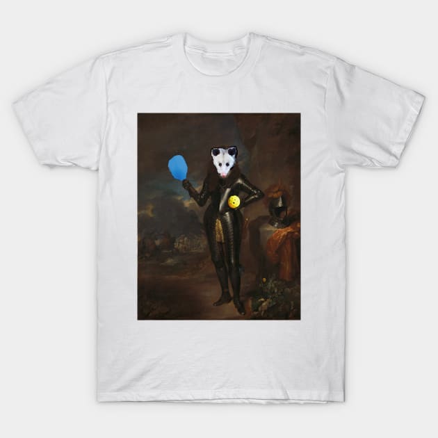 Pickleball oil painting of Frederick T. Opossum IV T-Shirt by Awayzone